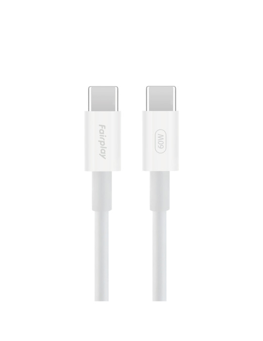 FAIRPLAY Câble 60W USB-C vers USB-C 2m (Blanc) | DOTIRI