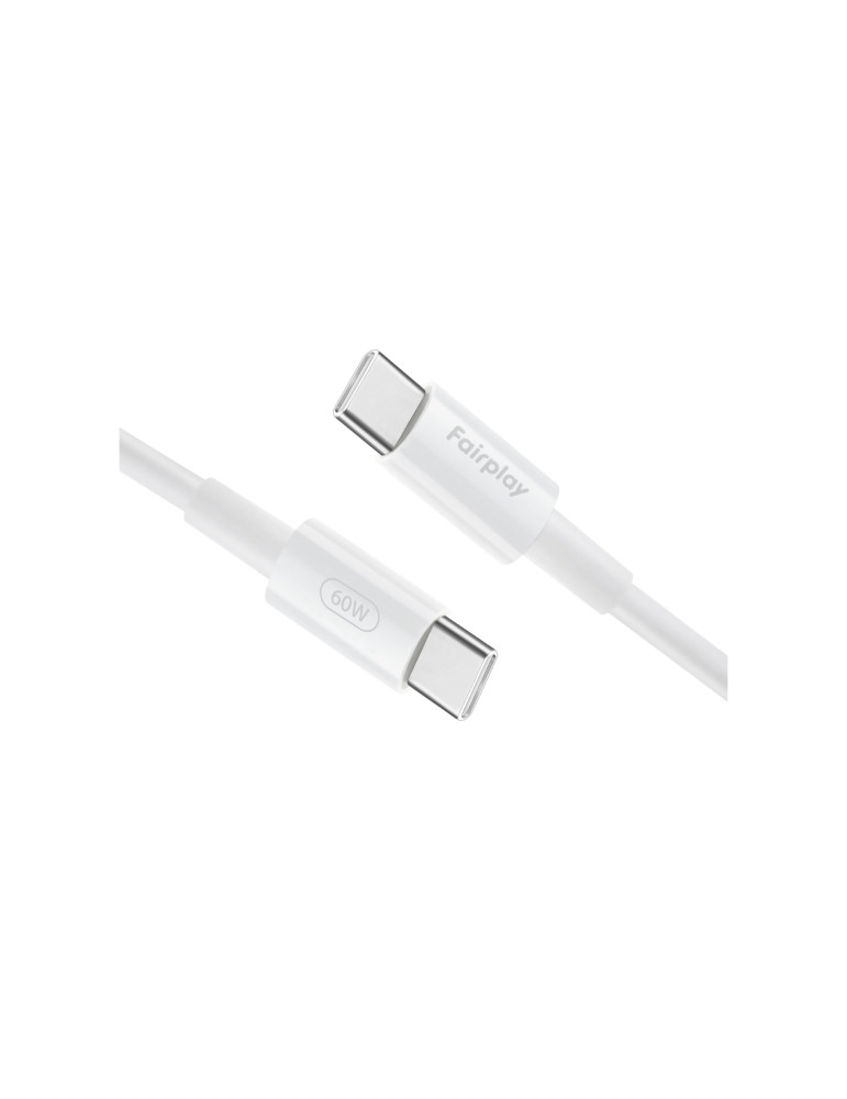 FAIRPLAY Câble 60W USB-C vers USB-C 2m (Blanc) | DOTIRI