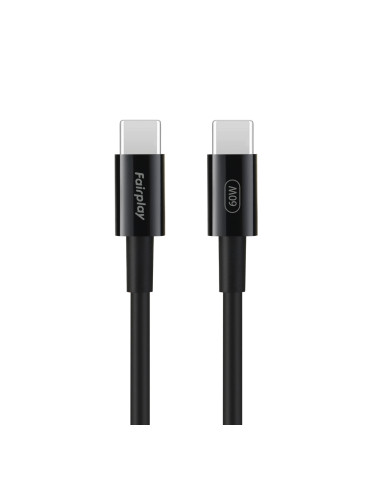 FAIRPLAY Câble 60W USB-C vers USB-C 1m (Noir)