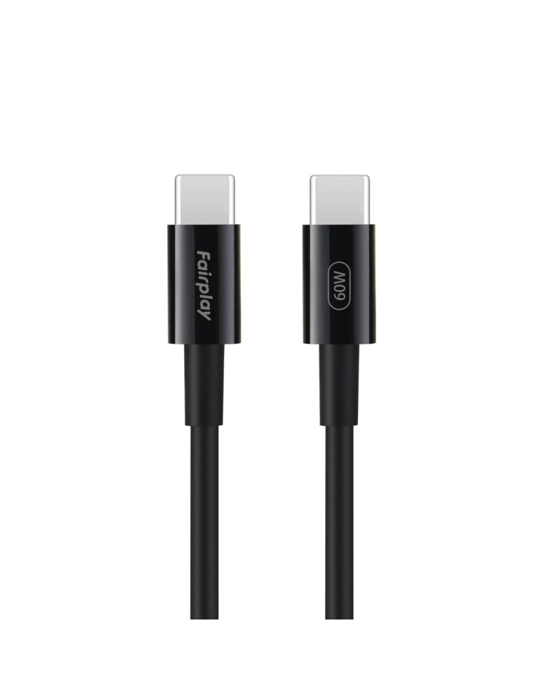 FAIRPLAY Câble 60W USB-C vers USB-C 1m (Noir) | DOTIRI