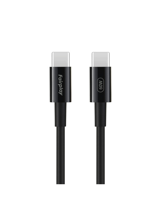 FAIRPLAY Câble 60W USB-C vers USB-C 1m (Noir) | DOTIRI