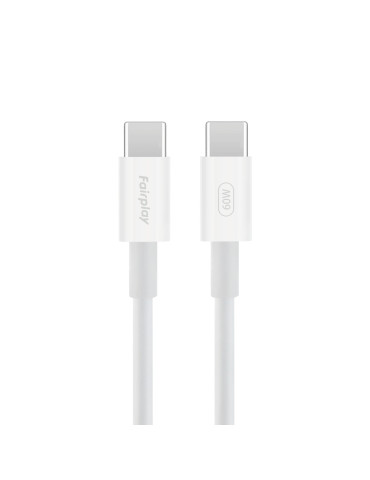 FAIRPLAY Câble 60W USB-C vers USB-C 1m (Blanc)