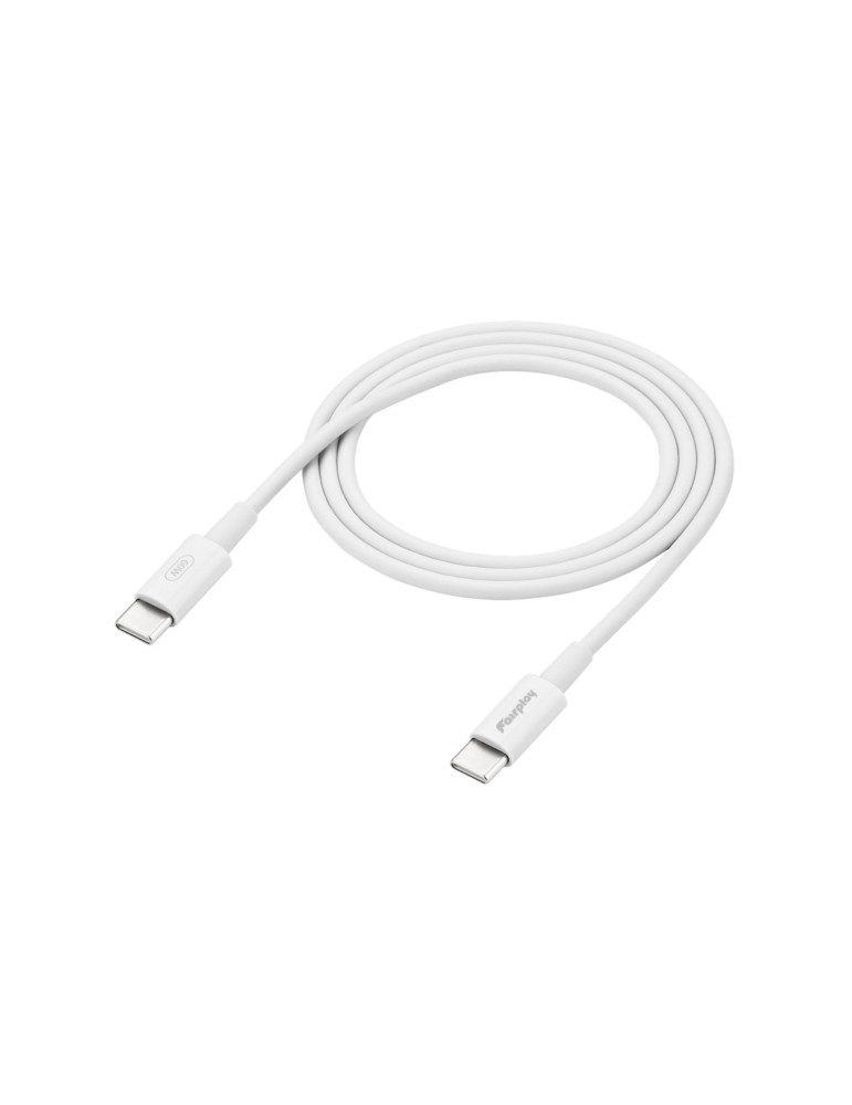 FAIRPLAY Câble 60W USB-C vers USB-C 1m (Blanc) (Bulk)