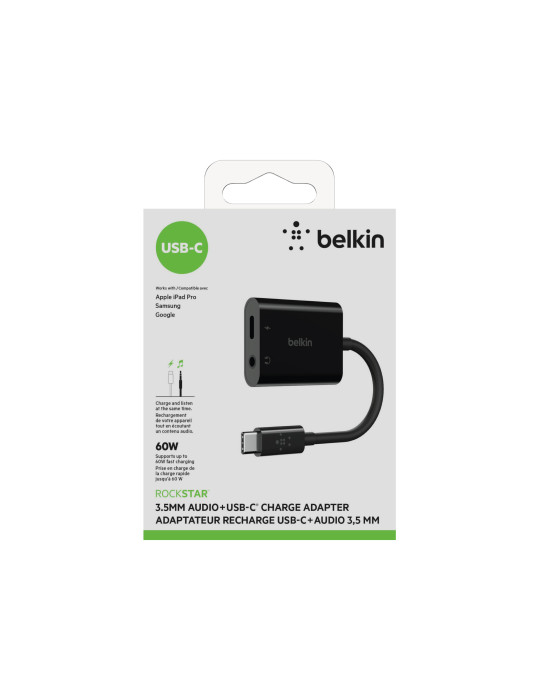 Belkin Adaptateur USB-C vers USB-C et Jack 3,5mm (Noir)