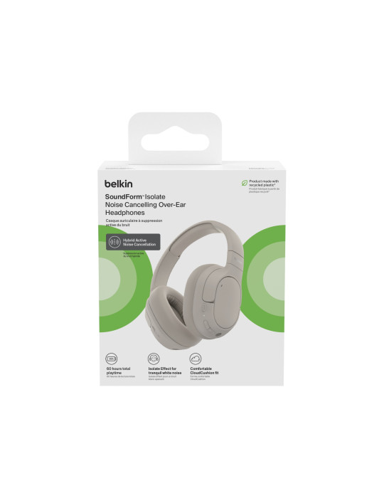 BELKIN SoundForm Isolate Casque audio avec ANC (Sable)