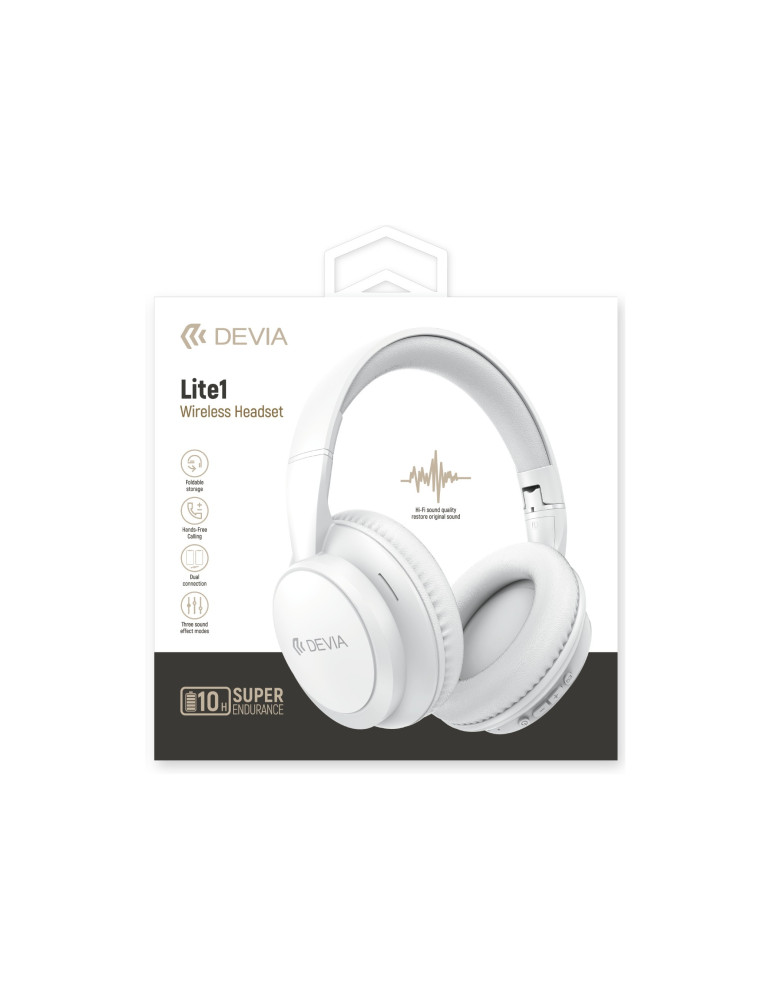 DEVIA Lite1 Casque Bluetooth (Blanc) | DOTIRI