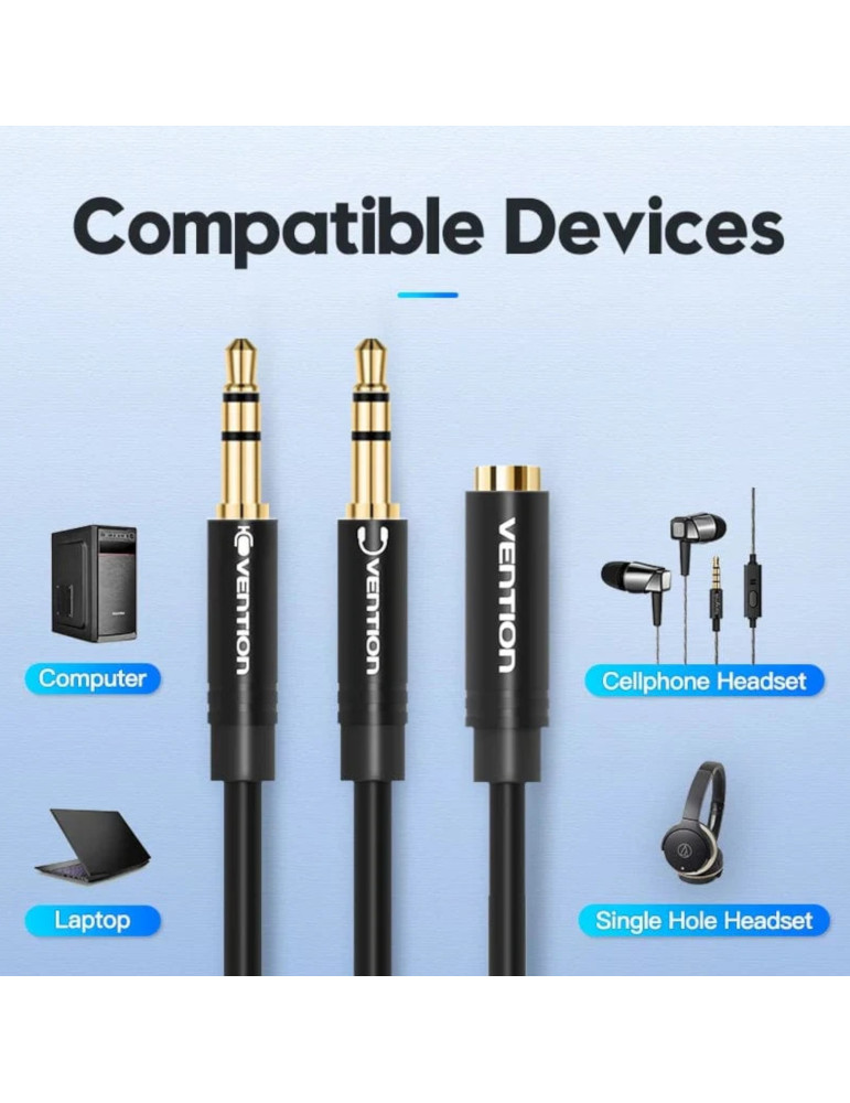 VENTION Câble Adaptateur Audio 2 Jack 3,5mm Mâle vers Jack 3,5mm