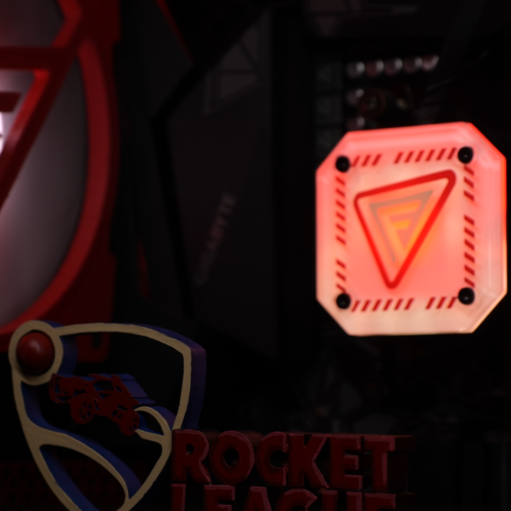 Zoom sur les détails de la customisation du PC sur Rocket League pour Falka